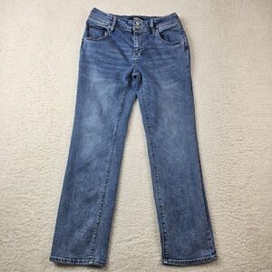 Hudson Jeans Women's 6 Flap Pockets Icy Blue Midrise Straight Double Button